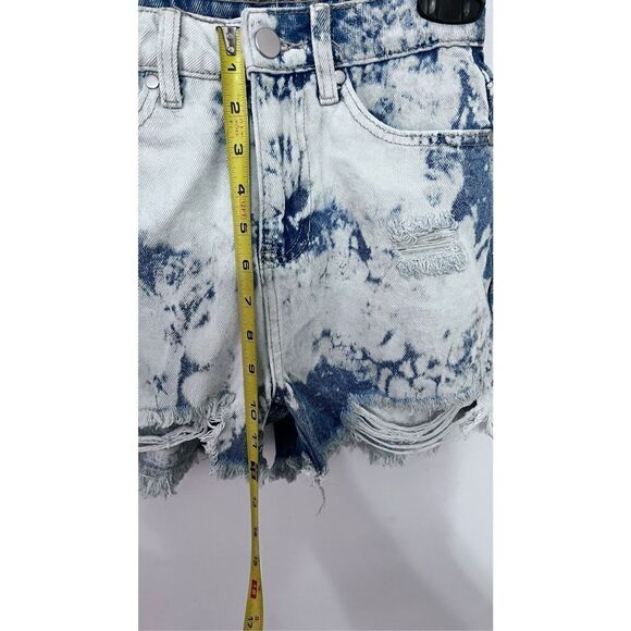 BP BLEACHED WASHED HIGH WAISTED DENIM JEAN SHORTS WOMENS SIZE 24 - Picture 8 of 14